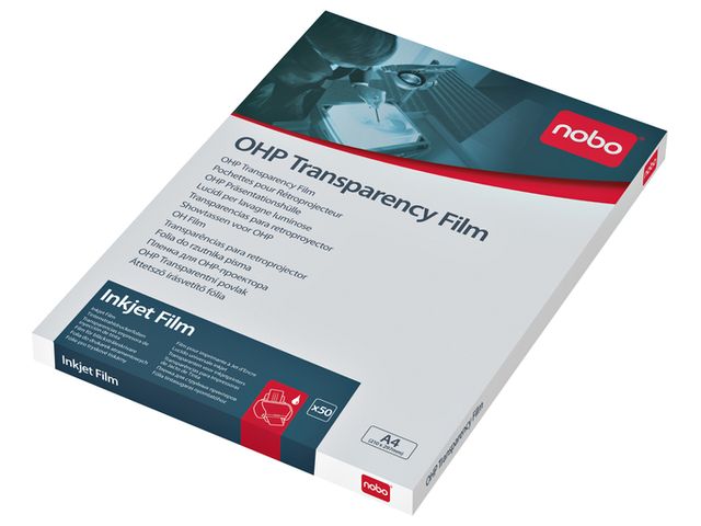 Overheadprojector transparanten Nobo voor inkjetprinters 50 stuks | ProjectieschermWinkel.be