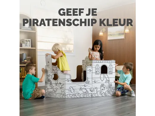 Kartonnen Piratenschip XL Bankers Box Play inkleurbaar