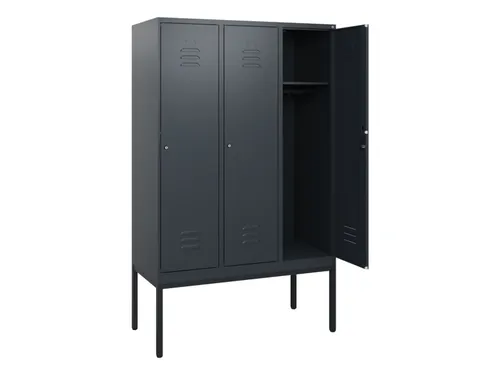 locker,HxBxD 1950x1200x500mm,3vak,vak B 400mm,cil.-slot,voetonderstel