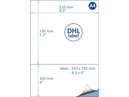 Retourlabel DHL label A4 210x102mm 1000 Vel