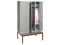 Garderobekast HxBxD 2090x1190x500mm Zitbank van Hout 4 Vakken