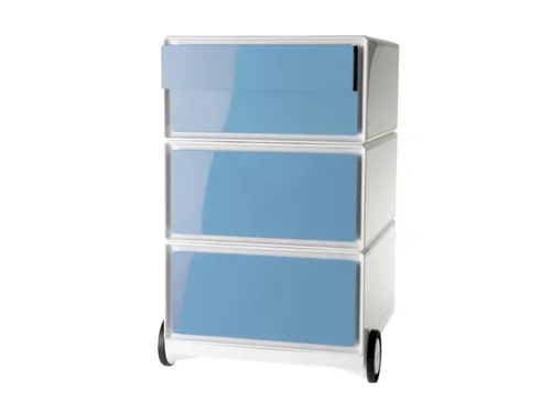 mobiel ladeblok,HxBxD 642x390x436mm,4lade(n),romp wit,front blauw