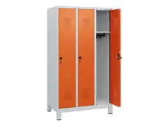 schoollocker,HxBxD 1630x900x500mm,3vak,vak B 300mm,draaigrendel,voeten