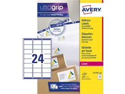 Etiket Avery L7159-250 63.5x33.9mm Adres Wit 6000 Stuks