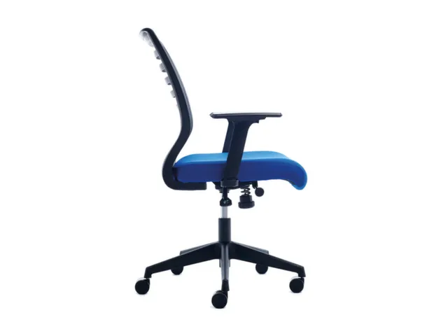 Bureaustoel,Synchroonmech.,M. Armleuningen,Zitting Schuimstof Blauw