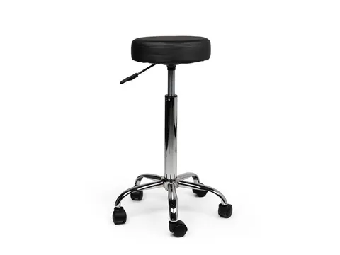 Tabouret kruk Office hoog met gasveer harde wielen zw