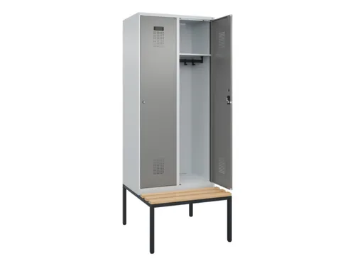 locker met bank,HxBxD 2120x800x815mm,2vak,vak B 400mm,cilinderslot