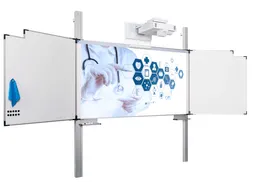 Projectiebord vijfvlaks 126x231cm 16:9 kolom mat Extraflat finger touc