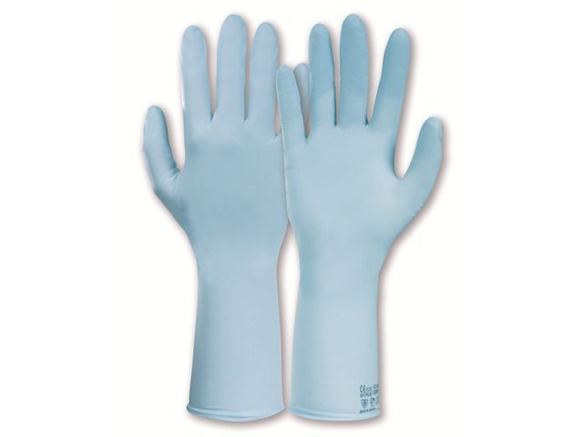 Handschoen Dermatril 741 Lichtblauw Nitril Ongepoederd Maat 9 | WerkhandschoenOnline.nl