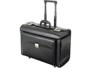 Pilotenkoffer Alassio SILVANA. Zwart leer. - 1