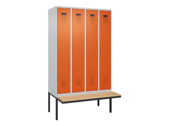 armoire vestiaire avec banc noir et blanc,HxlxP 2120x1200x815mm