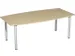 vergadertafel HxBxD 72x200x80cm vatvormig 4voeten Esdoorn Alu