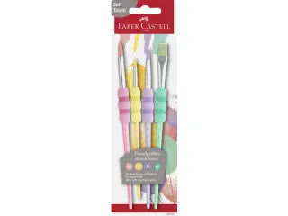 Penselenset Faber-Castell soft touch, 4 stuks pastel kleuren - 1
