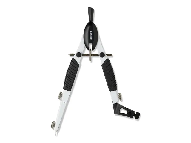 Compas à réglage rapide Aristo Topline Noir/Blanc avec adaptateur