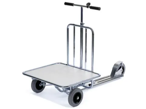 transportwagen,1trede,laadvl. LxB 580x680mm,houtplaat,glansverzinkt