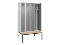 locker met bank,voor scheiding van kleding,HxBxD 2120x1200x815mm,4vak