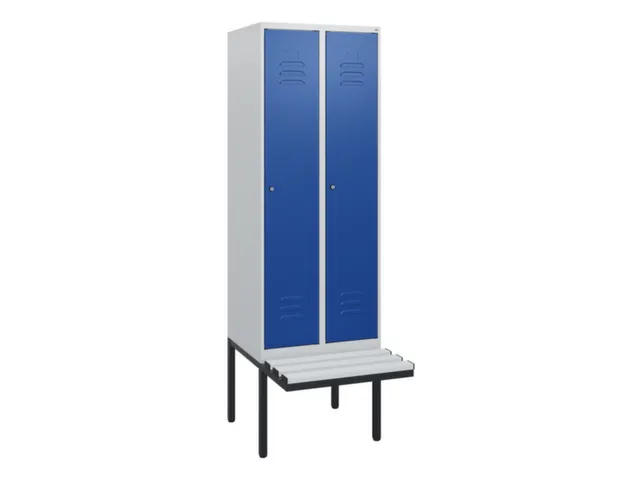locker met bank,HxBxD 1950x600x815mm,2vak,vak B 300mm,cil.-slot