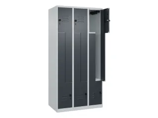 Z-garderobekast,HxBxD 1850x900x500mm,vak B 150/300mm,draaigrendel - 2