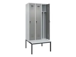 locker met bank,voor scheiding van kleding,HxBxD 2120x900x815mm,3vak
