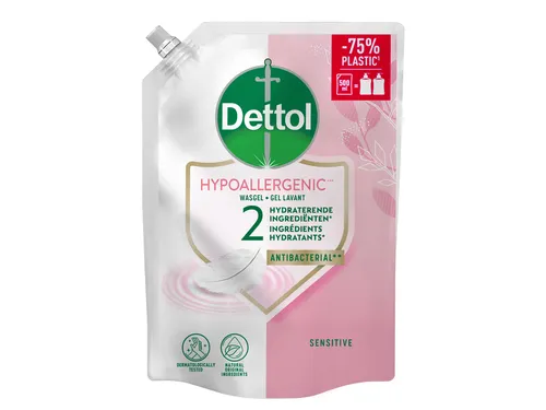 Dettol Handzeep Hypoallergenic Antibacterieel Sensitive vulling 500ml