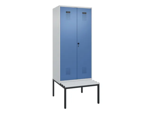 locker met bank,voor scheiding van kleding,HxBxD 2120x800x815mm,2vak