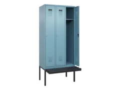 locker met bank,HxBxD 2120x900x815mm,3vak,vak B 300mm,cilinderslot