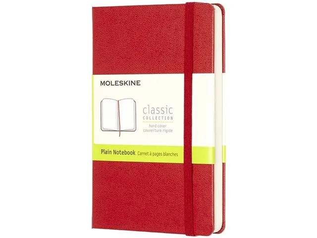 Notitieboek Moleskine pocket 90x140mm blanco hard cover scarlet red