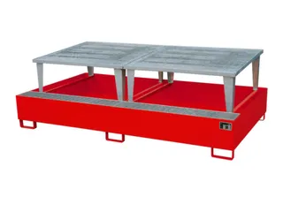 opvangbak,v. 2xIBC,opvangvol. 1000l,HxBxD 863x2650x1460mm - 1