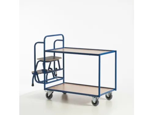 Orderverzamelwagen 990x590mm Totale H 1135mm 2 Etages Hout Ral5010