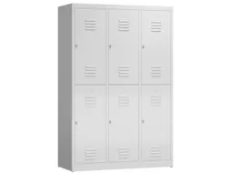 Dubbeldekse garderobekast 1800x1185x500mm 3x2vak 400mm RAL7035