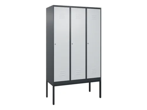 locker,HxBxD 2120x1200x500mm,3vak,vak B 400mm,cil.-slot,voetonderstel