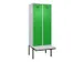 locker met bank,voor scheiding van kleding,HxBxD 2120x800x815mm,2vak