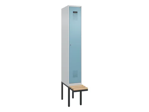 locker met bank,voor scheiding van kleding,HxBxD 2120x300x815mm,1vak