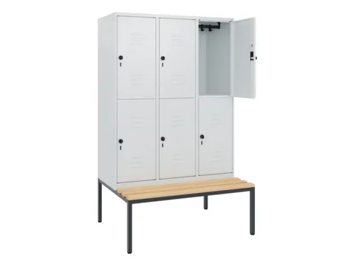 Dubbeldekse dekenkist,HxBxD 1950x1200x815mm,3x2vak.,vak B 400mm