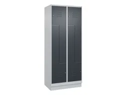 Z-garderobekast,HxBxD 1950x800x500mm,vak B 200/400mm,cil.-slot,sokkel