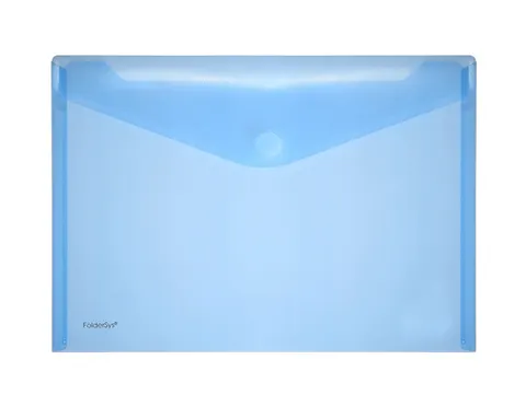 Enveloptas Foldersys A4 PP dwars transp blauw A4 Velcro Envelop Blauw