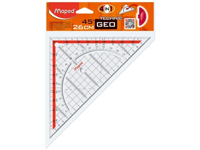 Geodriehoek Maped 028700 26cm 45 Graden Transparant