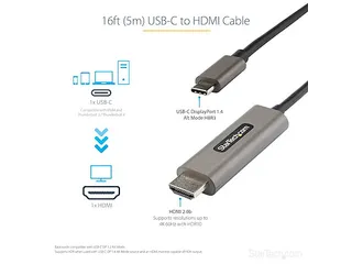 5 meter USB-C naar HDMI kabel 4K 60Hz HDR10 HDMI 2.0b adapterkabel - 2