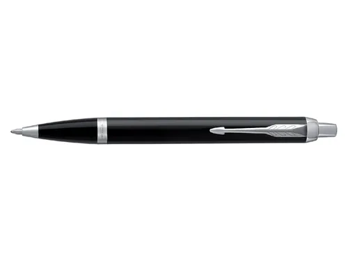Balpen Parker IM Black Lacquer CT Medium Blauwe inkt