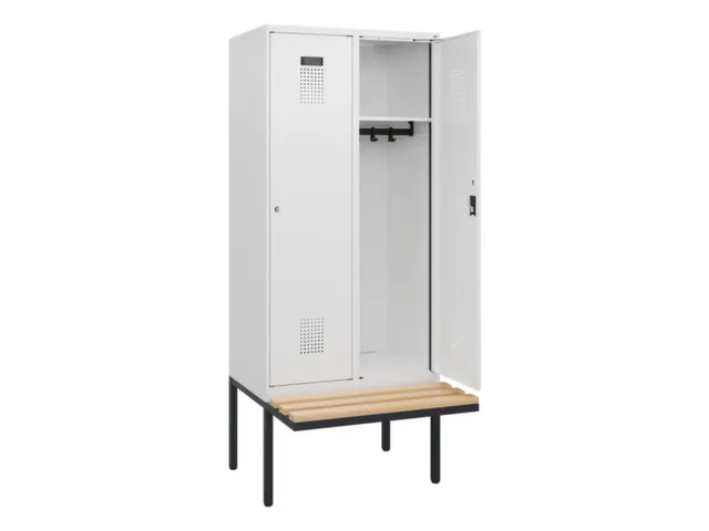 locker met bank,HxBxD 1950x800x815mm,2vak,vak B 400mm,cilinderslot