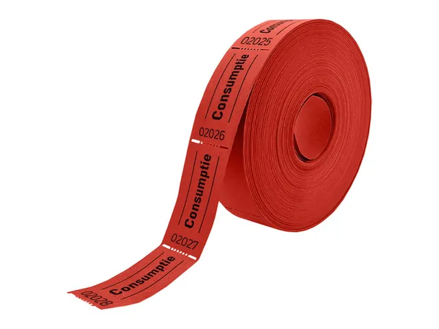 Consumptiebon Combicraft 57x30mm 2-zijdig 2x1000 stuks rood