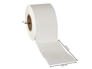 OUTLET Zebra Compatible Etiket 102x210mm Wit 76mm Kern - 2