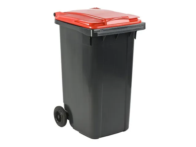 Mini-container 240 Liter Grijs Rood