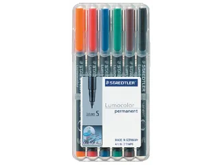 Viltstift Staedtler OHP Lumocolor 313 Super fijn 0.4mm Assorti 6 stuks - 1
