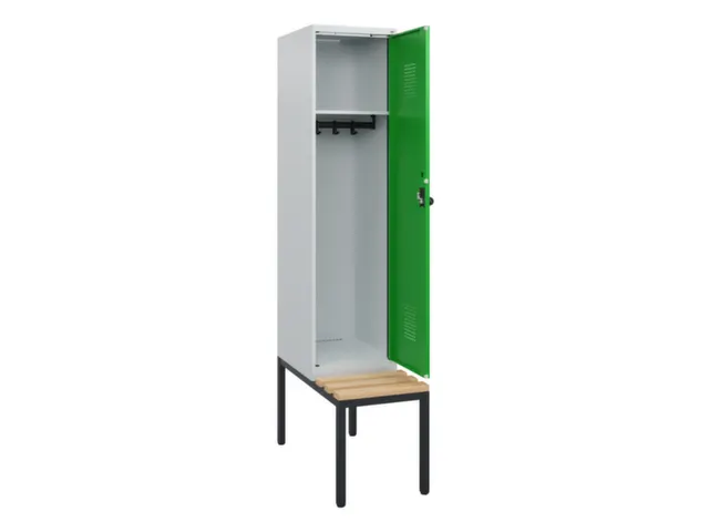 locker met bank,HxBxD 1950x400x815mm,1vak,vak B 400mm,draaigrendel