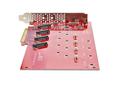 Quad M.2 PCI Express SSD Adapter Kaart voor NVMe/Ahci Ssd