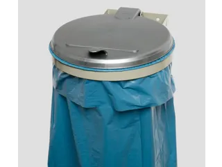 Afvalverzamelaar 120 Liter Enkelvoudig Wandmontage Deksel Zilver - 2