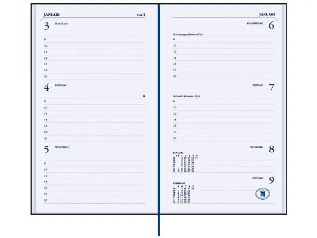 Agenda 2027 Ryam Memoplan 7 Suprema 7dagen/2pagina's zwart