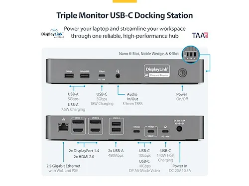 StarTech.com DK30C2DPEPRUE laptop dockingstation