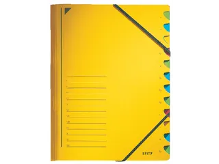 Sorteermap Leitz 3912 A4 12 vaks karton geel - 1